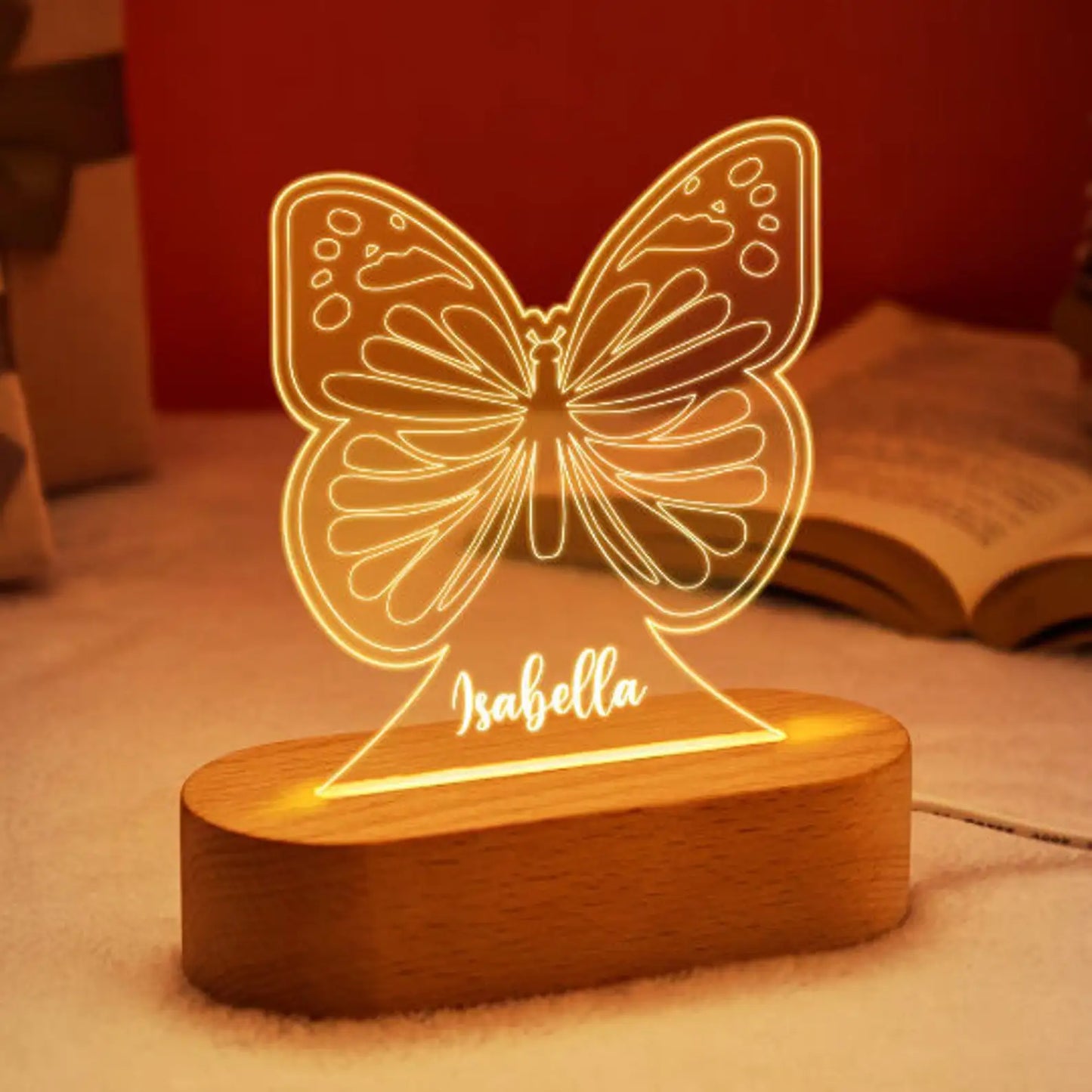 Veilleuse USB bébé enfant personnalisée avec nom, lampe d'enfant personnalisée pour chambre de bébé, décoration de maison, cadeau souvenir d'anniversaire