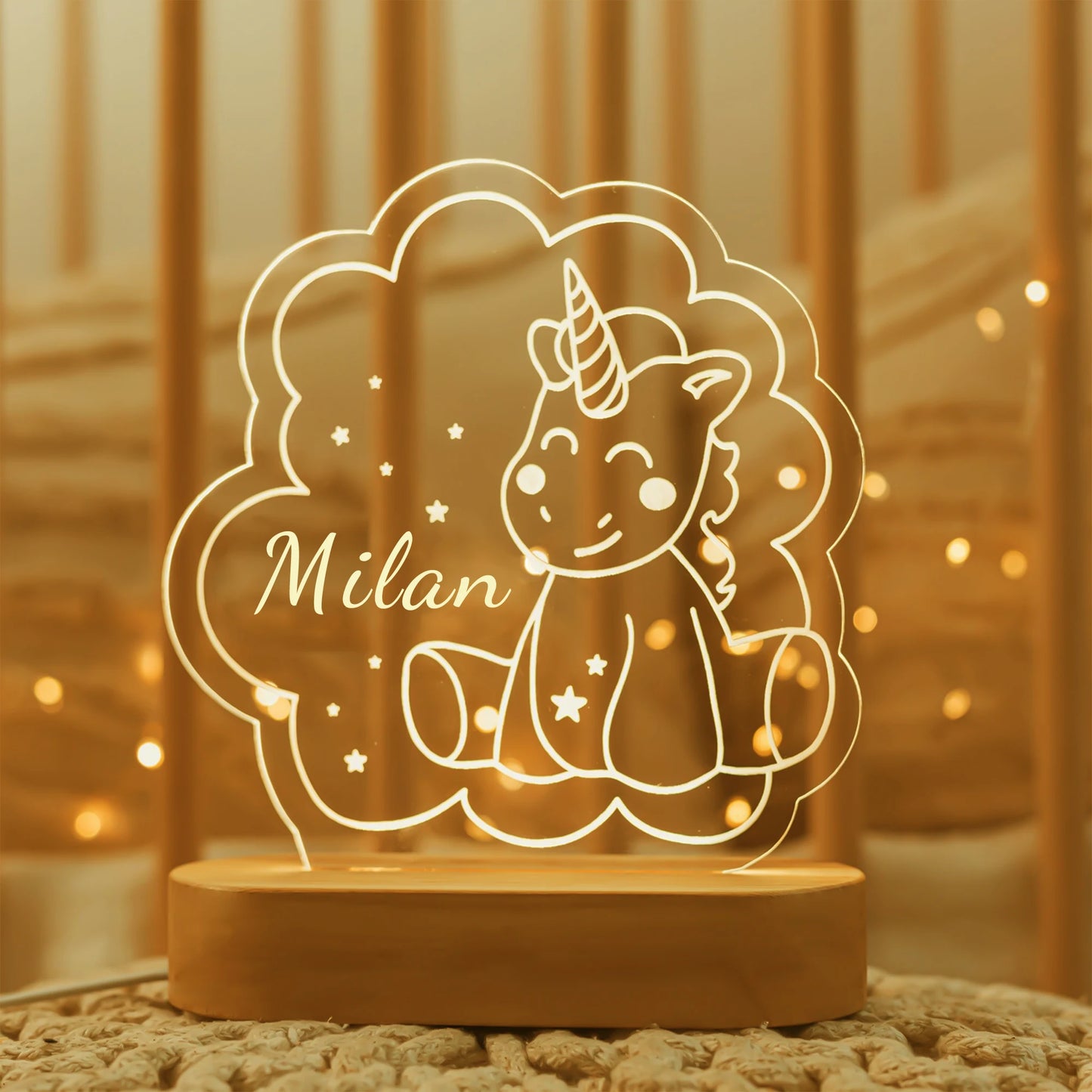 Veilleuse USB bébé enfant personnalisée avec nom, lampe d'enfant personnalisée pour chambre de bébé, décoration de maison, cadeau souvenir d'anniversaire
