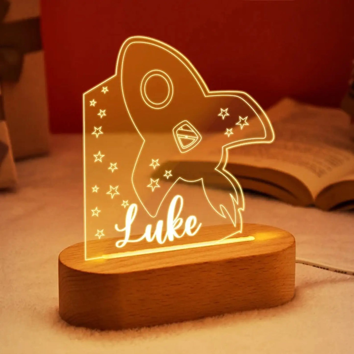 Veilleuse USB bébé enfant personnalisée avec nom, lampe d'enfant personnalisée pour chambre de bébé, décoration de maison, cadeau souvenir d'anniversaire