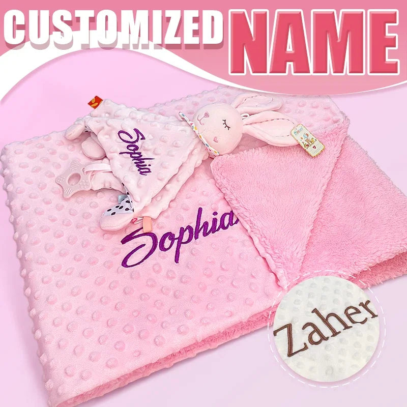 Doudou Couverture Personnalisée avec Prénom — Cadeau Naissance