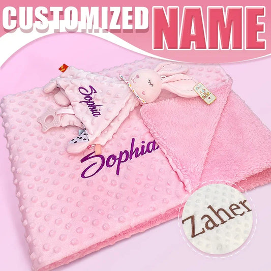 Doudou Couverture Personnalisée avec Prénom — Cadeau Naissance
