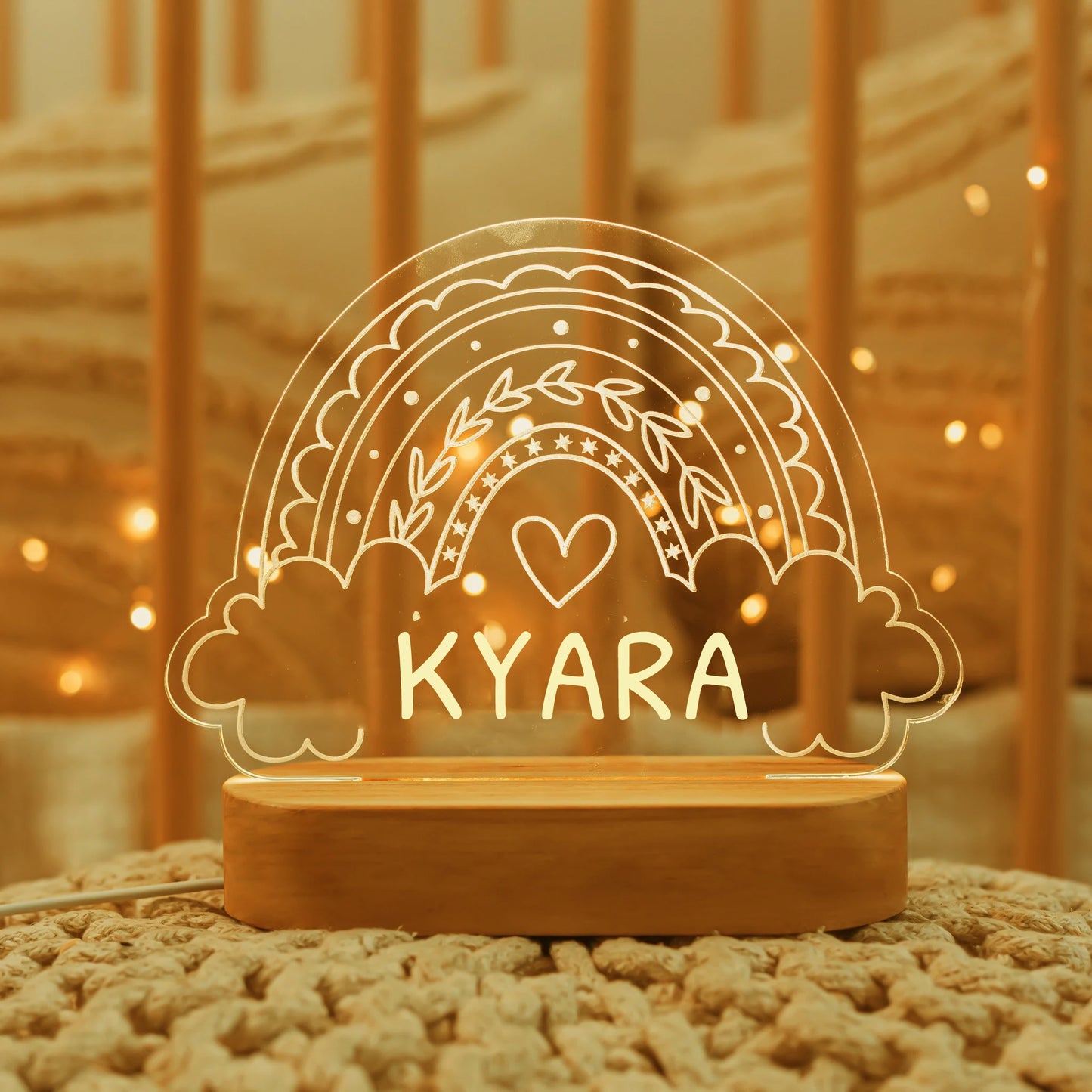 Veilleuse USB bébé enfant personnalisée avec nom, lampe d'enfant personnalisée pour chambre de bébé, décoration de maison, cadeau souvenir d'anniversaire