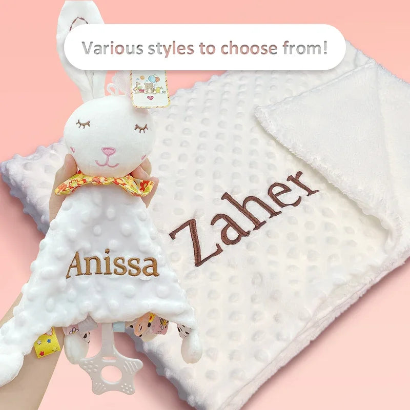 Doudou Couverture Personnalisée avec Prénom — Cadeau Naissance