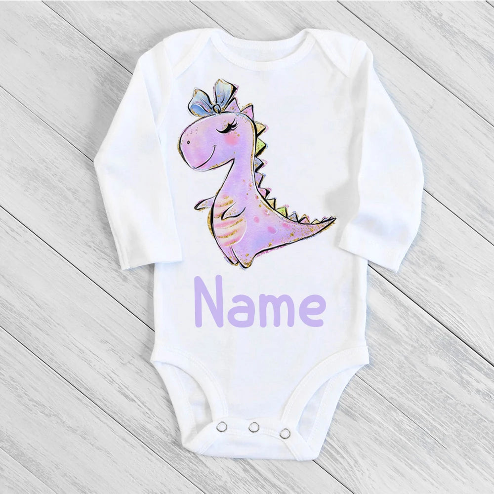 Body Bébé Dinosaure Personnalisé — Prénom imprimé